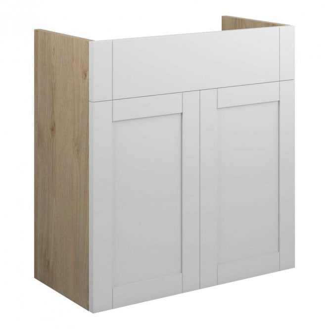 Dove Bathrooms Etta 600mm Standard Basin Unit - Matt White (Oak Cabinet)