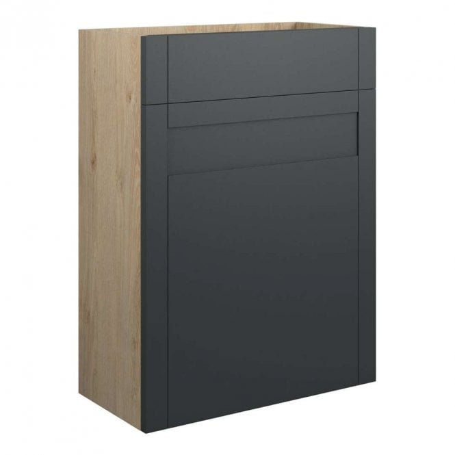 Dove Bathrooms Etta 600mm Standard WC Unit - Matt Graphite Grey (Oak Cabinet)