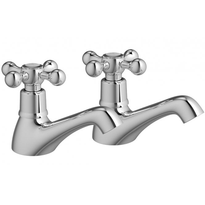 Dove Bathrooms Georgia Bath Pillar Taps - Chrome