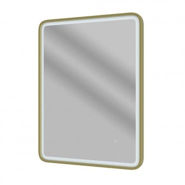 Gleam 800x600mm Rectangle Front-Lit LED Mirror - Brushed Brass