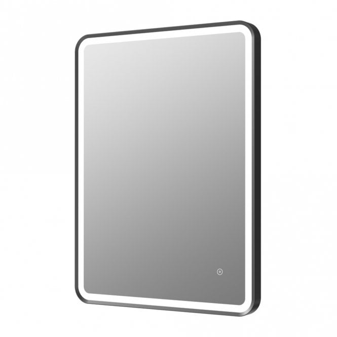 Dove Bathrooms Gleam 800x600mm Rectangle Front-Lit LED Mirror - Matt Black
