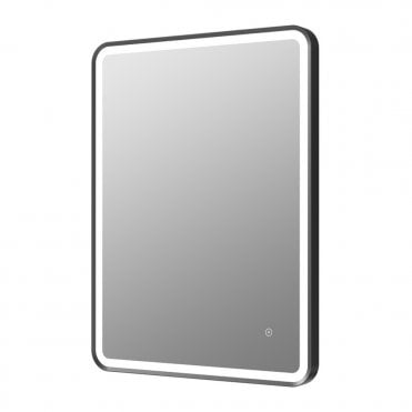 Gleam 800x600mm Rectangle Front-Lit LED Mirror - Matt Black