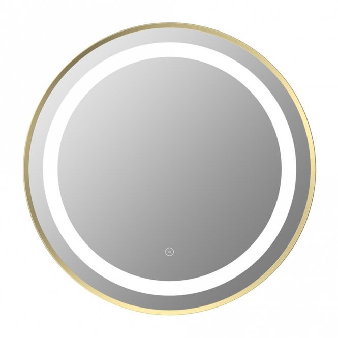 Dove Bathrooms Glow 600mm Round Front-Lit LED Mirror - Brushed Brass