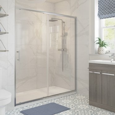 Haven Chrome 1000mm Sliding Shower Door
