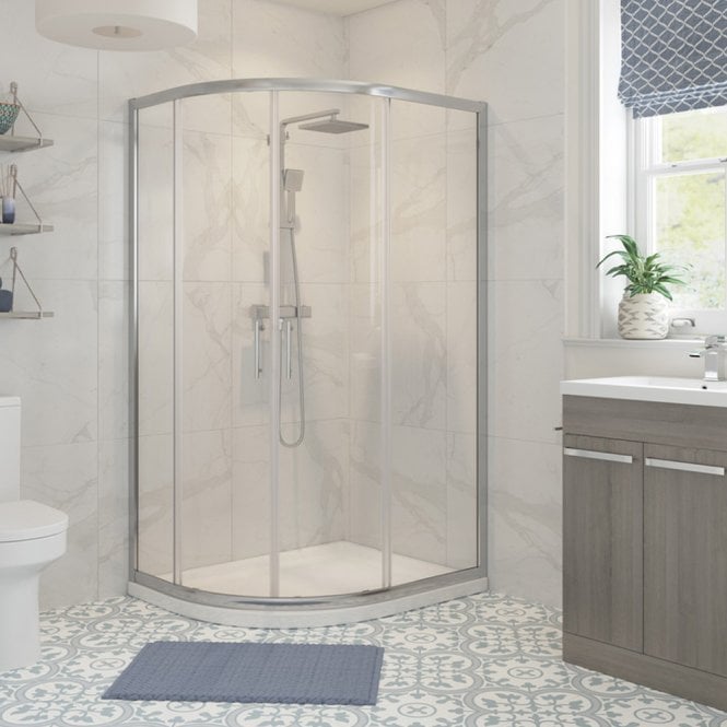 Dove Bathrooms Haven Chrome 1200 x 800mm 2 Door Offset Quadrant Shower Enclosure