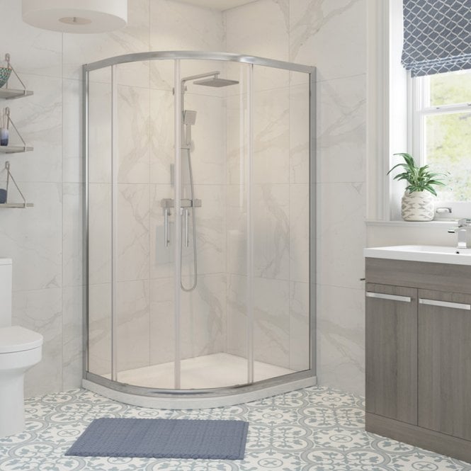 Dove Bathrooms Haven Chrome 1200 x 900mm 2 Door Offset Quadrant Shower Enclosure