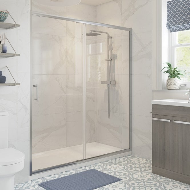 Dove Bathrooms Haven Chrome 1400mm Sliding Shower Door