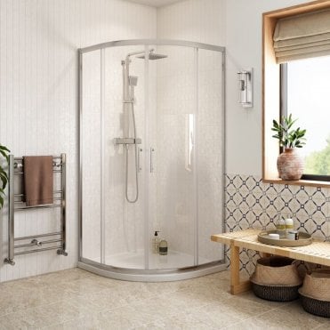 Haven Chrome 800mm 2 Door Easy-Fit Quadrant Shower Enclosure