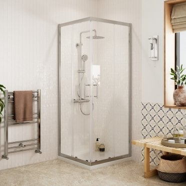 Haven Chrome 800mm Easy-Fit Corner Entry Shower Door