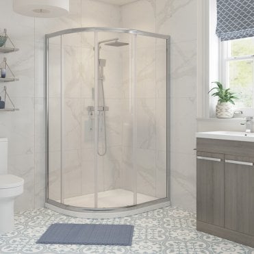 Haven Chrome 900 x 760mm 2 Door Offset Quadrant Shower Enclosure