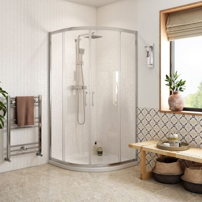 Dove Bathrooms Haven Chrome 900mm 2 Door Easy-Fit Quadrant Shower Enclosure