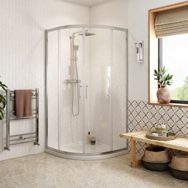 Haven Chrome 900mm 2 Door Easy-Fit Quadrant Shower Enclosure