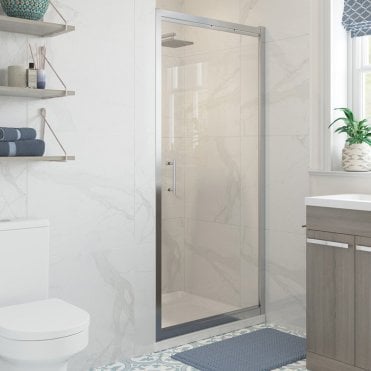 Haven Chrome 900mm Pivot Shower Door