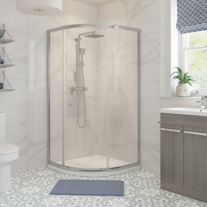 Dove Bathrooms Haven Chrome 900mm Single Door Quadrant Shower Enclosure
