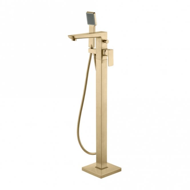 Dove Bathrooms Ivy Floor Standing Bath/Shower Brushed Brass Mixer Tap