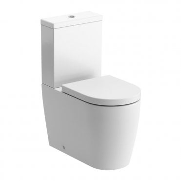 Kansas Rimless Close Coupled Fully Shrouded Comfort Height WC & Soft Close Seat