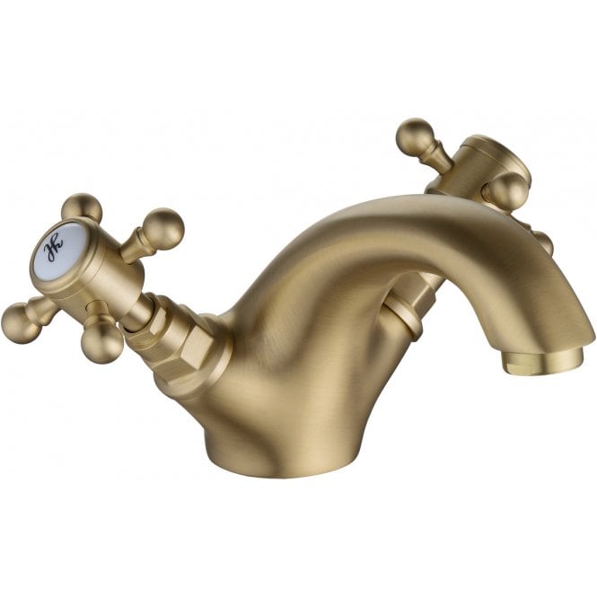 Dove Bathrooms Katie Basin Mixer Tap & Pop Up Waste - Brushed Brass