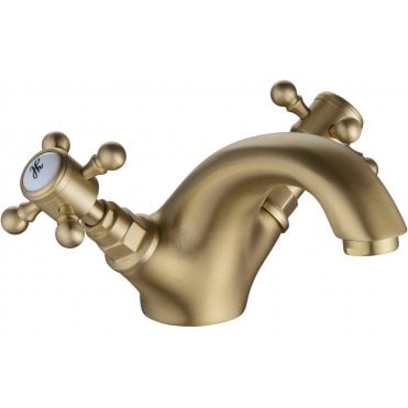 Katie Basin Mixer Tap & Pop Up Waste - Brushed Brass