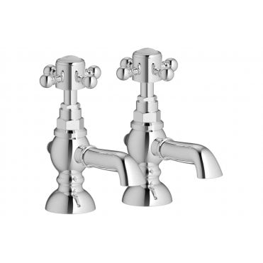 Katie Basin Pillar Taps - Chrome
