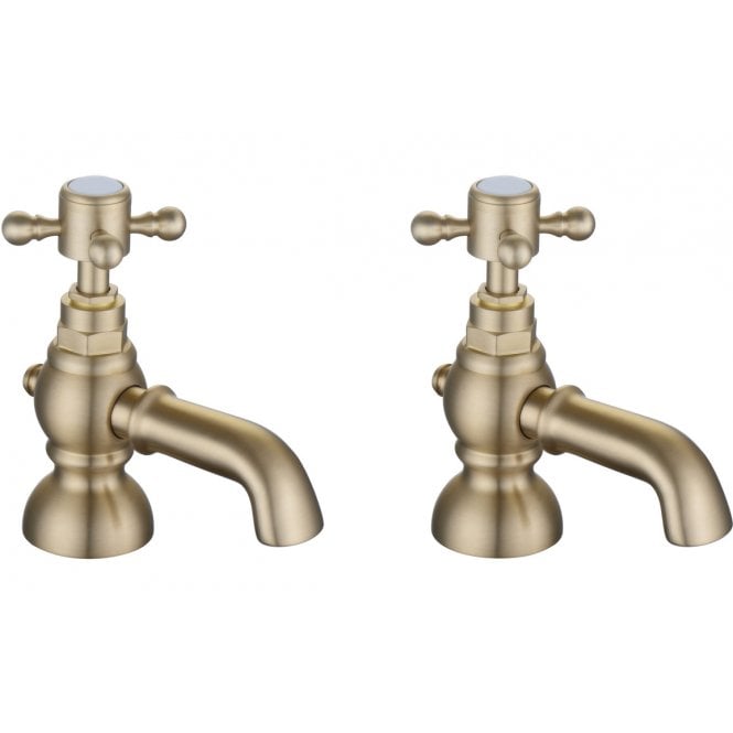 Dove Bathrooms Katie Bath Pillar Taps - Brushed Brass