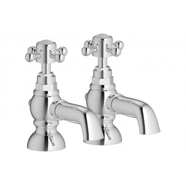 Katie Bath Pillar Taps - Chrome