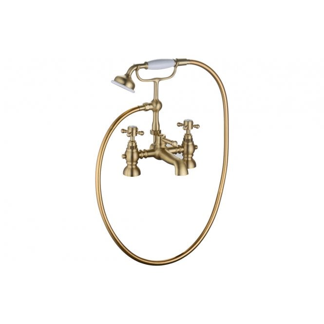 Dove Bathrooms Katie Bath/Shower Mixer Tap & Shower Kit - Brushed Brass