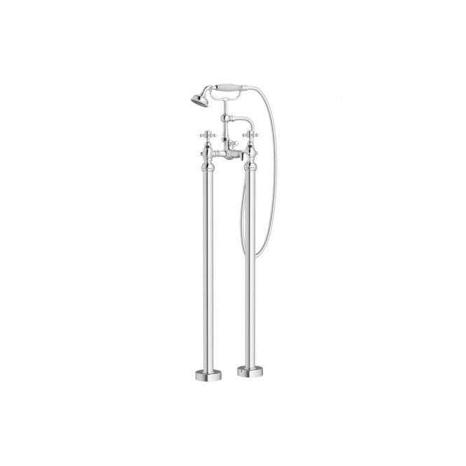 Dove Bathrooms Katie Floor Standing Bath/Shower Mixer Tap & Shower Kit - Chrome