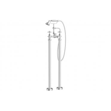 Katie Floor Standing Bath/Shower Mixer Tap & Shower Kit - Chrome