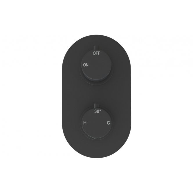 Dove Bathrooms Lagune Round Concealed Thermostatic Single Outlet Shower Valve - Matt Black