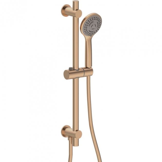 Dove Bathrooms Lagune Round Premium Slider Rail & 3 Mode Handset - Brushed Bronze