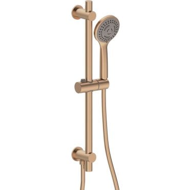 Lagune Round Premium Slider Rail & 3 Mode Handset - Brushed Bronze
