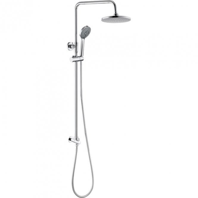Dove Bathrooms Lagune Round Rigid Riser Shower Kit with Overhead Shower & 3 Function Handset