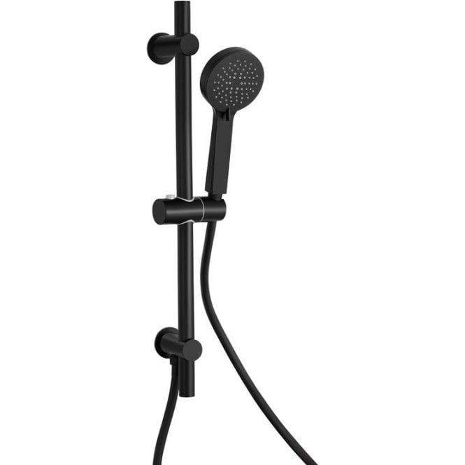 Dove Bathrooms Lagune Round Riser Rail Kit & 3 Mode Handset - Matt Black