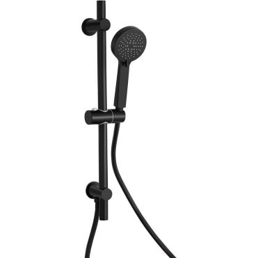 Lagune Round Riser Rail Kit & 3 Mode Handset - Matt Black