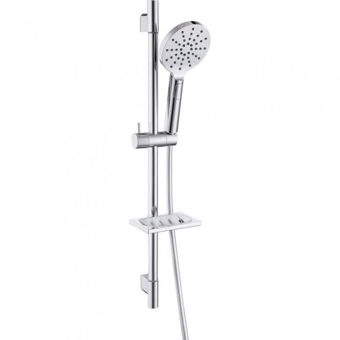 Dove Bathrooms Lagune Round Slider Rail Kit with 3 Mode Push Button Handset & Hose - Chrome