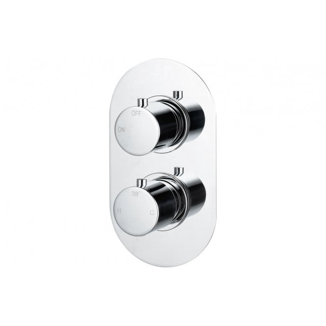 Dove Bathrooms Lagune Twin Round Concealed Thermostatic Single Outlet Shower Valve - Chrome