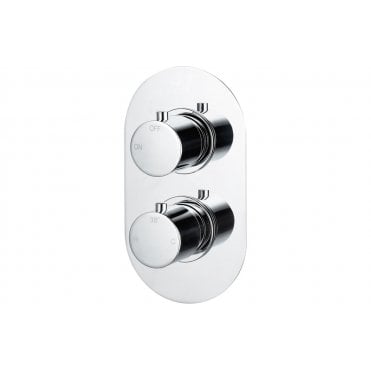 Lagune Twin Round Concealed Thermostatic Single Outlet Shower Valve - Chrome