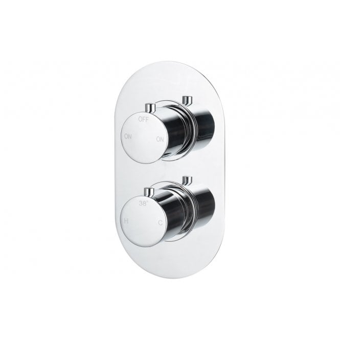 Dove Bathrooms Lagune Twin Round Concealed Thermostatic Two Outlet Shower Valve - Chrome