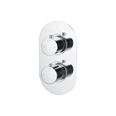 Lagune Twin Round Concealed Thermostatic Two Outlet Shower Valve - Chrome