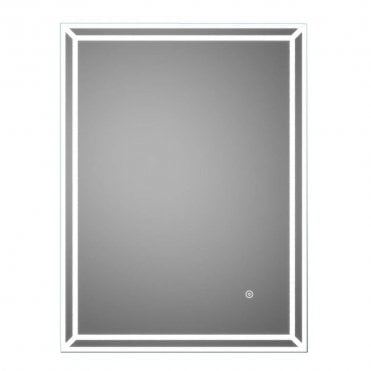 Lavish 800 x 600mm Rectangular LED Strip Mirror, Steam Free with Touch Sensor