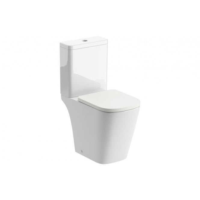 Dove Bathrooms Liberty Rimless Close Coupled Open Back Comfort Height WC & Soft Close Seat