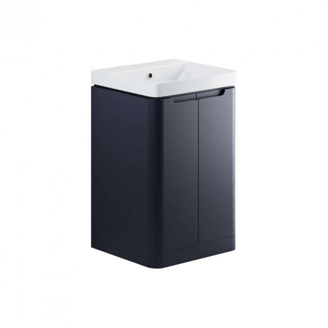 Dove Bathrooms Linda 500mm 2 Door Floor Standing Cloakroom Basin Unit - Matt Indigo