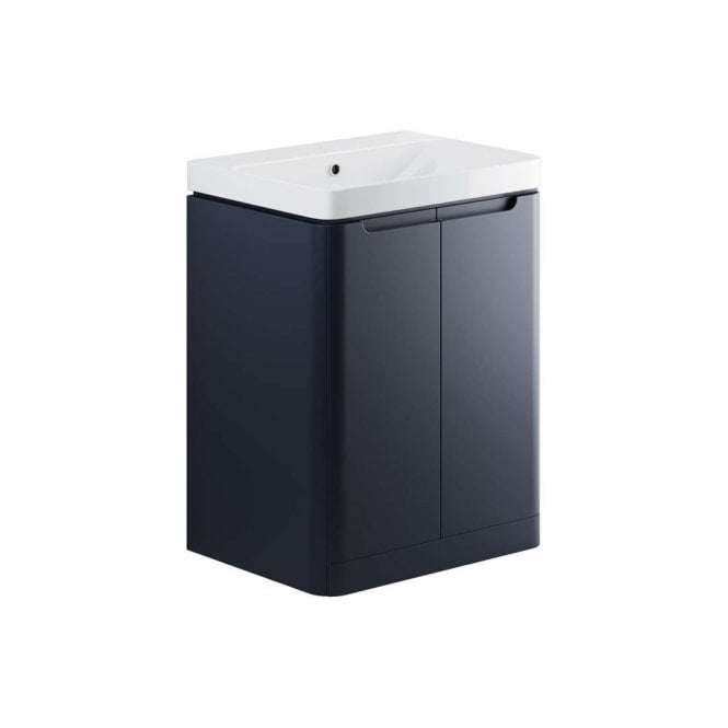 Dove Bathrooms Linda 600mm 2 Door Floor Standing Vanity Unit & Basin - Matt Indigo