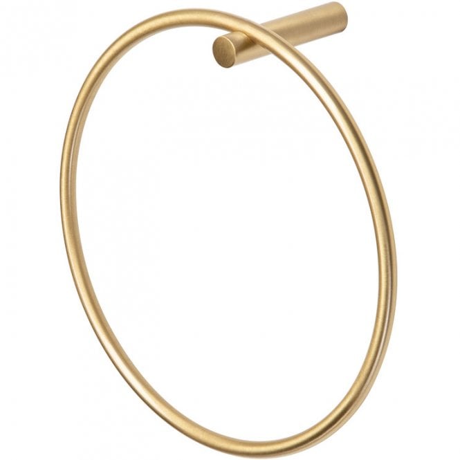 Dove Bathrooms Lois Modern Round Towel Ring - Brushed Brass