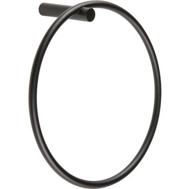 Lois Modern Round Towel Ring - Matt Black