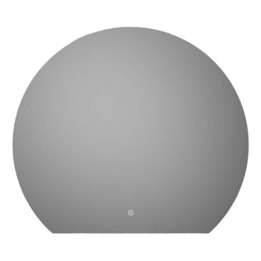 Luxe Half Moon 800 x 700mm Round Back-Lit LED Mirror, Steam Free with Touch Sensor