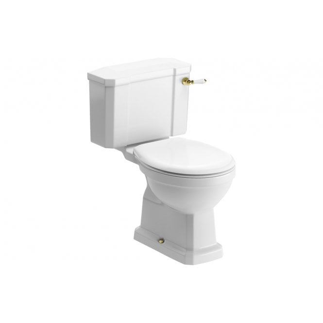 Dove Bathrooms Manhatten Close Coupled WC w/Brushed Brass Finish & Soft Close Seat