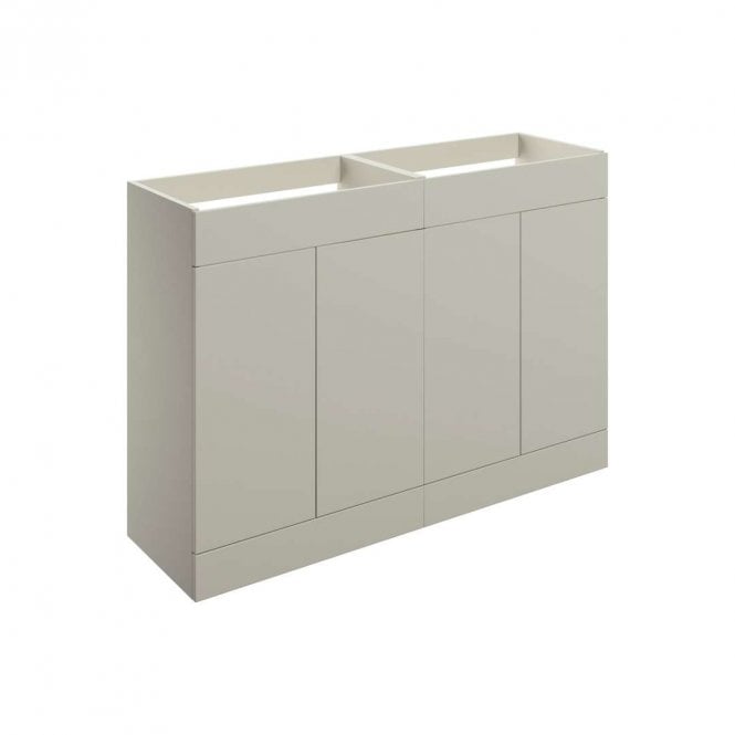 Dove Bathrooms Marina 1180mm Floor Standing 4 Door Countertop Vanity Unit (No Top) - Matt Latte