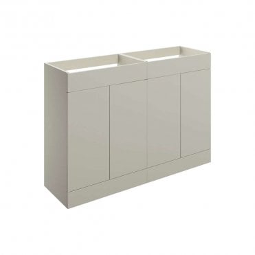 Marina 1180mm Floor Standing 4 Door Countertop Vanity Unit (No Top) - Matt Latte