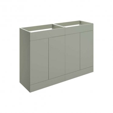 Marina 1180mm Floor Standing 4 Door Countertop Vanity Unit (No Top) - Matt Olive Green